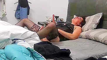 Alone and Horny, She Toys Her Slit to Orgasm, Dreaming of Swallowing a Big Load