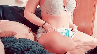 My Slutty Spouse Digs Out Her Buzz Toy and Pounds Her Starvin' Pussy in Bed - Legs Shakin' in Cum Bliss