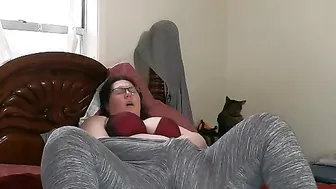 Hubby Spies Thick Wife's Slutty Solo Session, Gentle Twat Fingering Leads to Shaking Orgasm Bliss