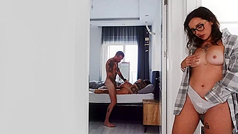 Horny Voyeur  Fingering Herself  Watching Dad Pound Mom's Wet Cunt, Wishing I Was His Slut