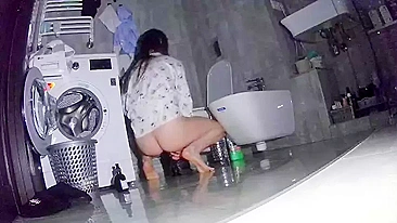 Perv Fucker Drills My Whore Wife's Wet Cunt in Bathroom During My Shift - Genuine Scandal