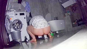Perv Fucker Drills My Whore Wife's Wet Cunt in Bathroom During My Shift - Genuine Scandal