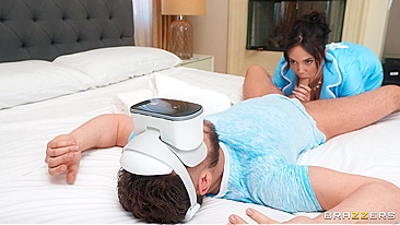 Wife’s Away So I Fuck Her VR Twin & the Maid Joins In