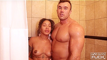 Muscular All-American Jock Slams Hot Mixed Latina Teen Hard