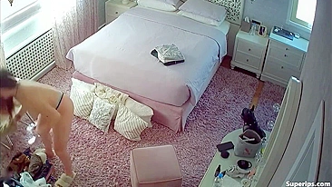 Freaky Son Hides Camera in Mom's Bedroom, Busts a Nut Watchin Her Strip Ass Naked