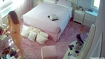 Freaky Son Hides Camera in Mom's Bedroom, Busts a Nut Watchin Her Strip Ass Naked