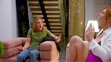 This Sexy Redhead MILF Lets Her Horny Son Fill Her Wet Cunt With Cum