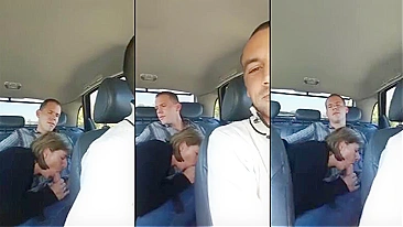 Filthy Old Bitch Blows Young Son’s Meat in UBER Back Seat