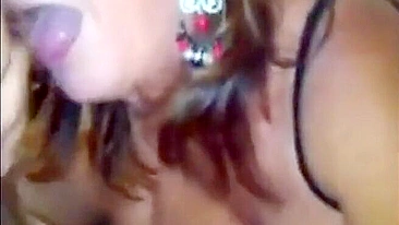 Sloppy Drunk Mom Kneels for Son’s Fat Rod, Guzzles His Jizz!