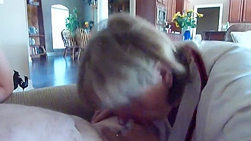 Horny Mature Mama Gags on Her Bad Boy Son's Fat Shaft in Steamy Incest Blowjob