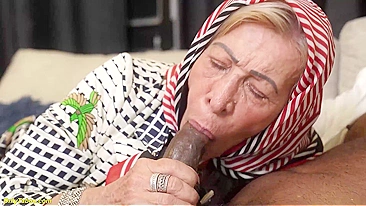 Horny 77-Year-Old Grandma Spreads Her Old Ass Cheeks Wide For A Huge Black Cock Pounding