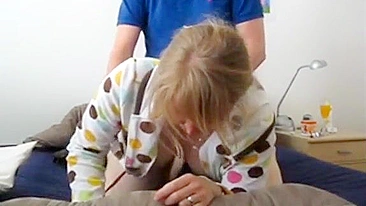 Sneaky Son Fucks His Horny Mom Hard While Dad's Busy Shoveling Snow