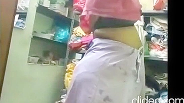 Son Hidden Spy Cam Busts Slutty Mother Stripping Bare-Ass in the Closet