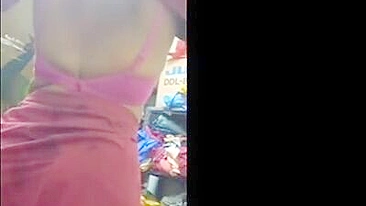 Son Hidden Spy Cam Busts Slutty Mother Stripping Bare-Ass in the Closet