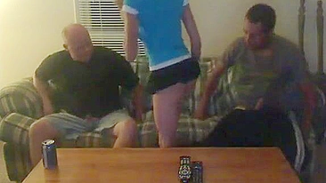 Junkie Sis Slurps Bro's Cock While Dad Pounds Her Tight Asshole Raw