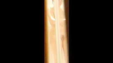 Dude son's cam trap films hot mom's shaved pussy n bouncy boobs showerin