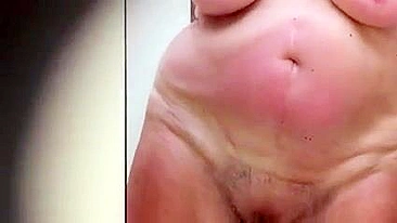 Horny Son Hides Cam To Film 60yo Mom's Juicy Shower Tits, Whacks Off Hardcore