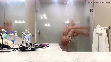 Sly Son Spy Cams Steamy Mom Shower Nudes, Pounds Meat To Her Wet Pussy & Giant Melons