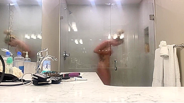 Sly Son Spy Cams Steamy Mom Shower Nudes, Pounds Meat To Her Wet Pussy & Giant Melons