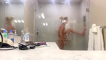 Sly Son Spy Cams Steamy Mom Shower Nudes, Pounds Meat To Her Wet Pussy & Giant Melons