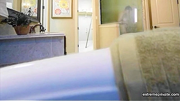 Son Hides Cam In Shower For Mom's Naked Twat View, Faps Hard To Her Bushy Snatch