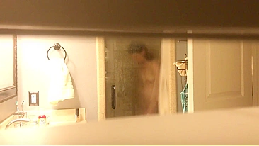 Clever Son Sets Up Hidden Cam to Perv on Mom's Naked Curves in Shower, Jerking to Cunt