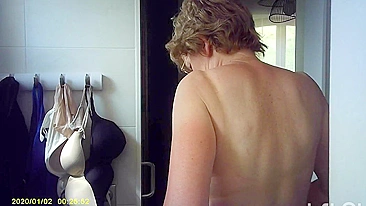 Sly Son Installs Peep Cam for Mom's Soapy Shower, Pounds Dick to Her Sloppy Cunt View