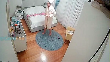 Horny Lil Perv Spies on His Smokin Hot MILF Mom Strippin Buck Naked on Hidden Cam