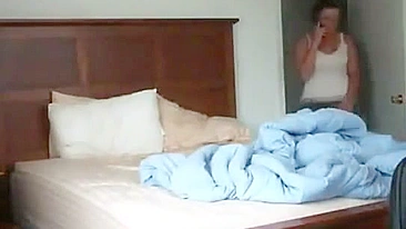 Horny Bastard Son Sets Up Secret Cam To Film His Busty Mama Bouncin' On His Fat Dick