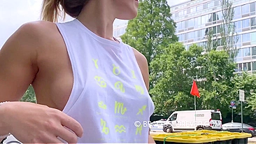 Wild Hubby Made Me Yank My Bra Off Downtown, Now My Big Tits Are On Full Display!