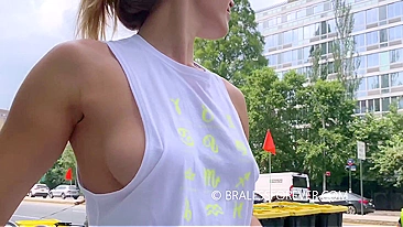Wild Hubby Made Me Yank My Bra Off Downtown, Now My Big Tits Are On Full Display!